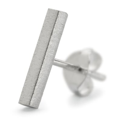 Ohrstecker Satin-Bar, Silber