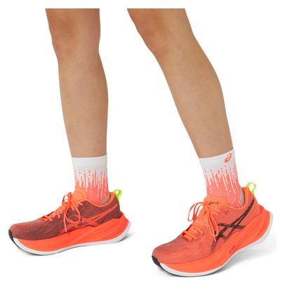 Chaussettes Unisexe Asics Performance Run Quarter Blanc Rouge