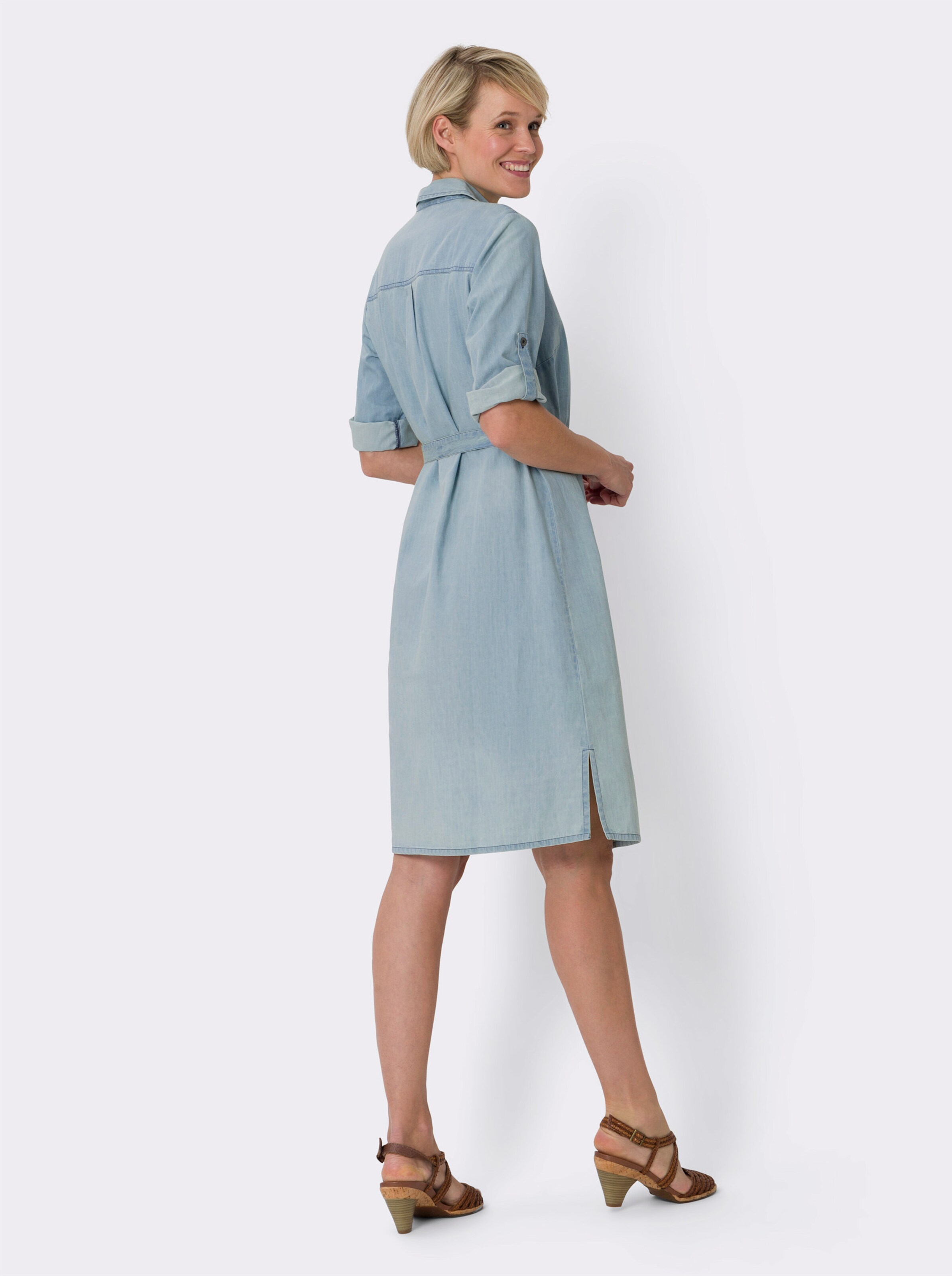 Hemdblusenkleid in Jeans-Optik