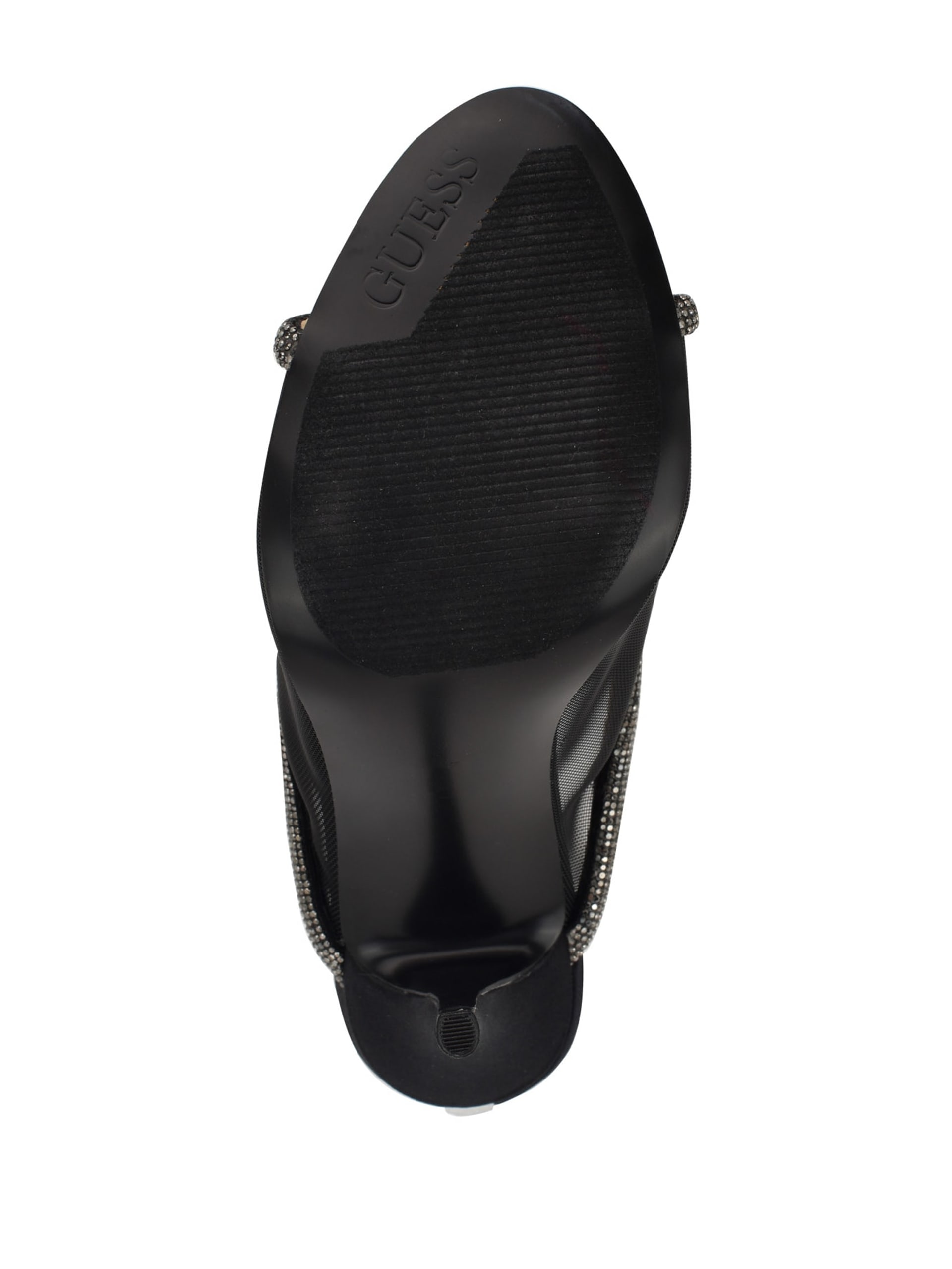 Sapatos de salto alto Mansa com strass e tela