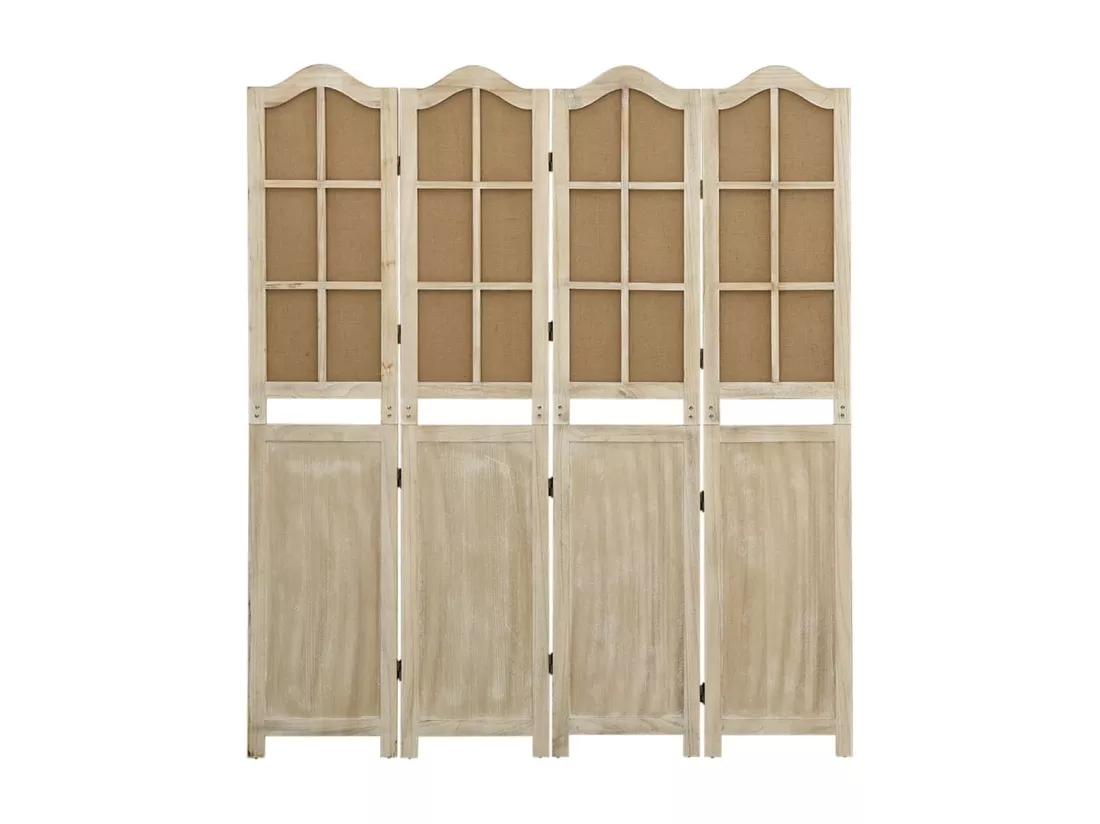 Cloison de séparation 4 panneaux Marron 140x165 cm Tissu