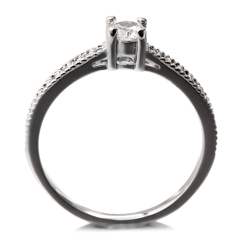 Bague Plaqué Rhodium et Cubic Zirconia Blanc