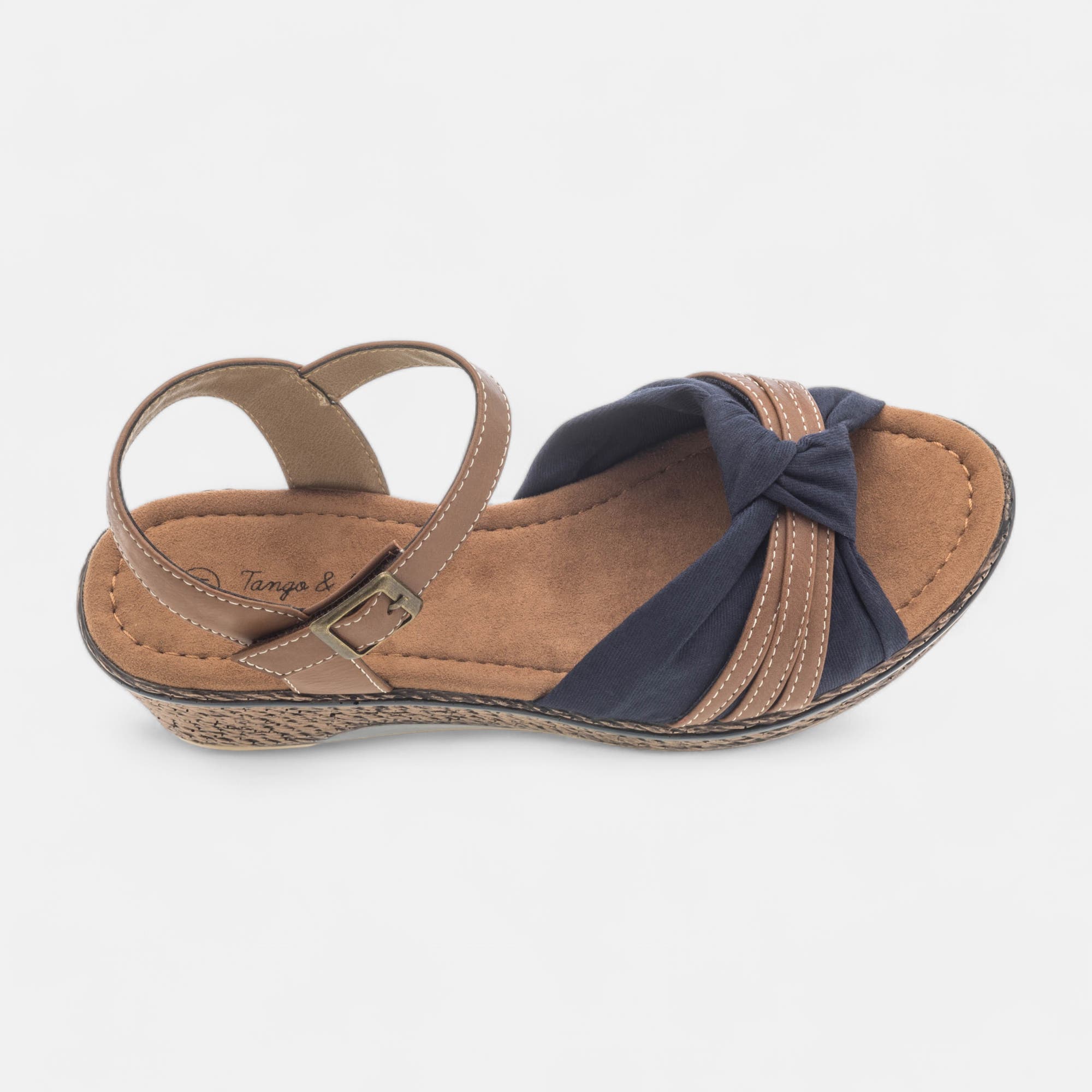 Sandales à talon compensé Femme bleu marine