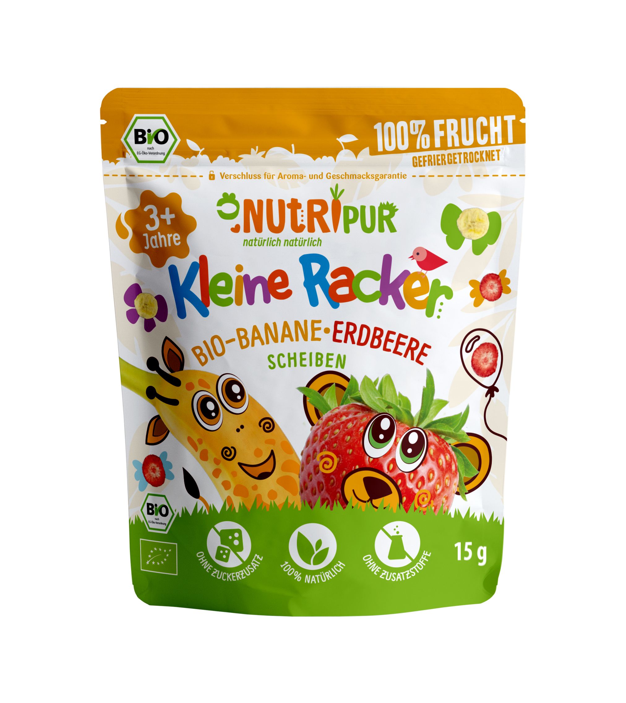 NutriPur gefriergetrocknete Früchte, kleiner Racker Erdbeere-Banane