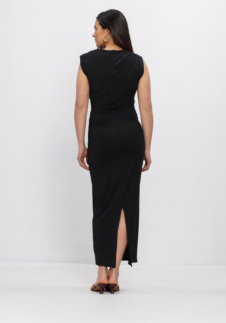 zwarte rosemunde maxi jurk billie sl long drape dress