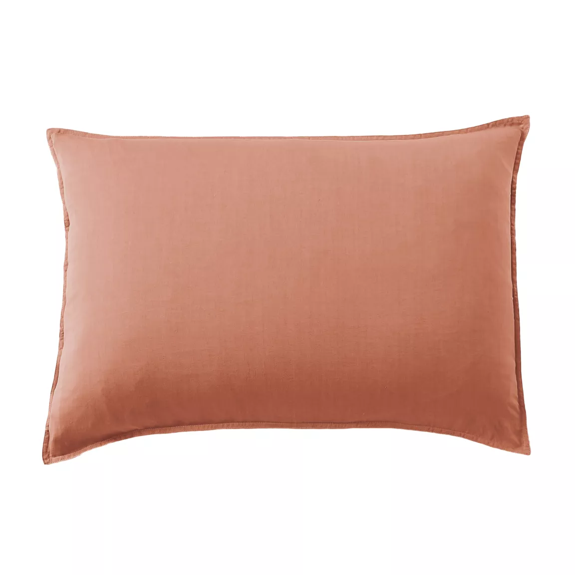 Taie d'oreiller rectangulaire lyocell Tencel™ lavé (50 x 80 cm) Olivia Terracotta