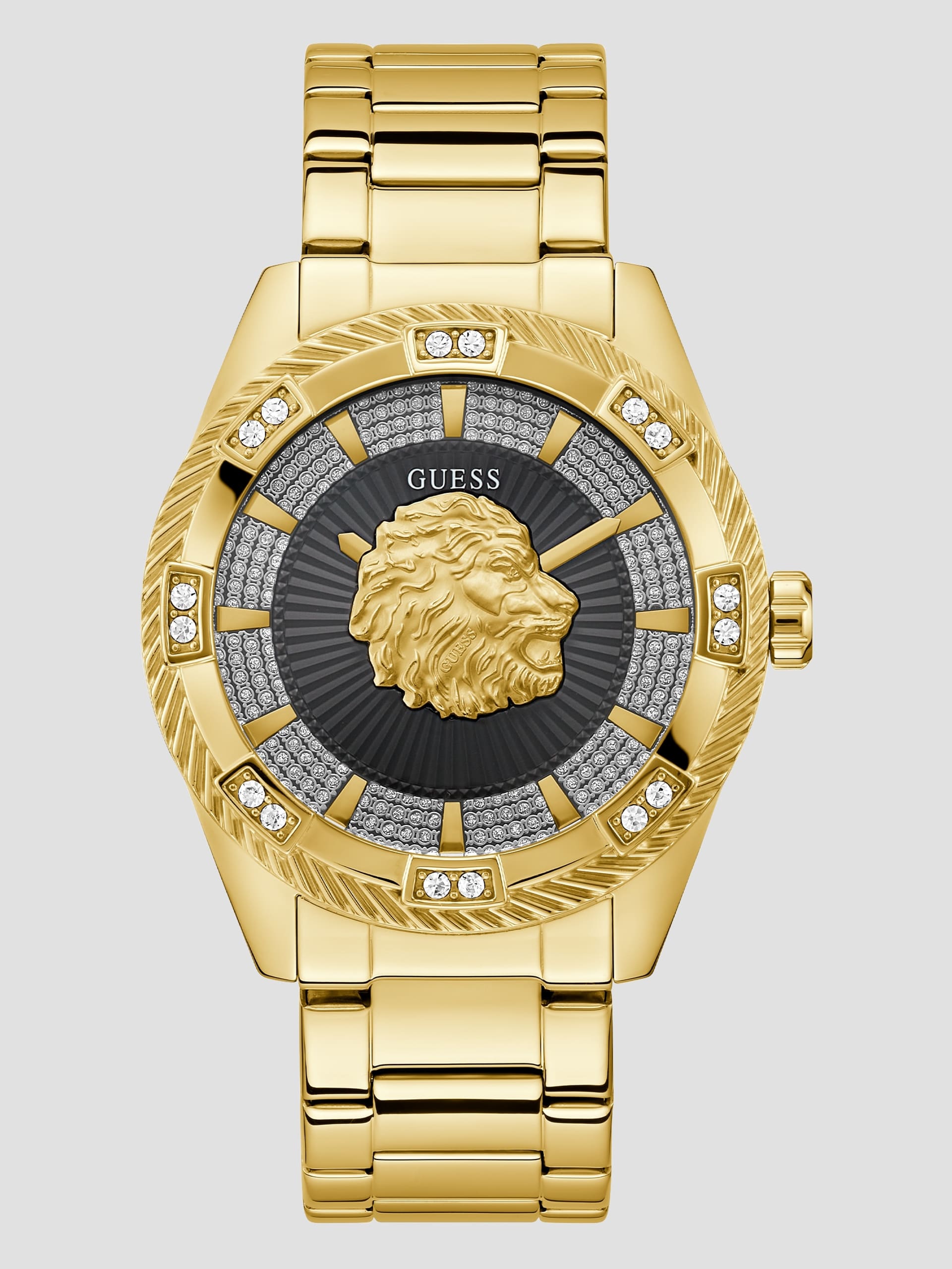 Relógio analógico dourado