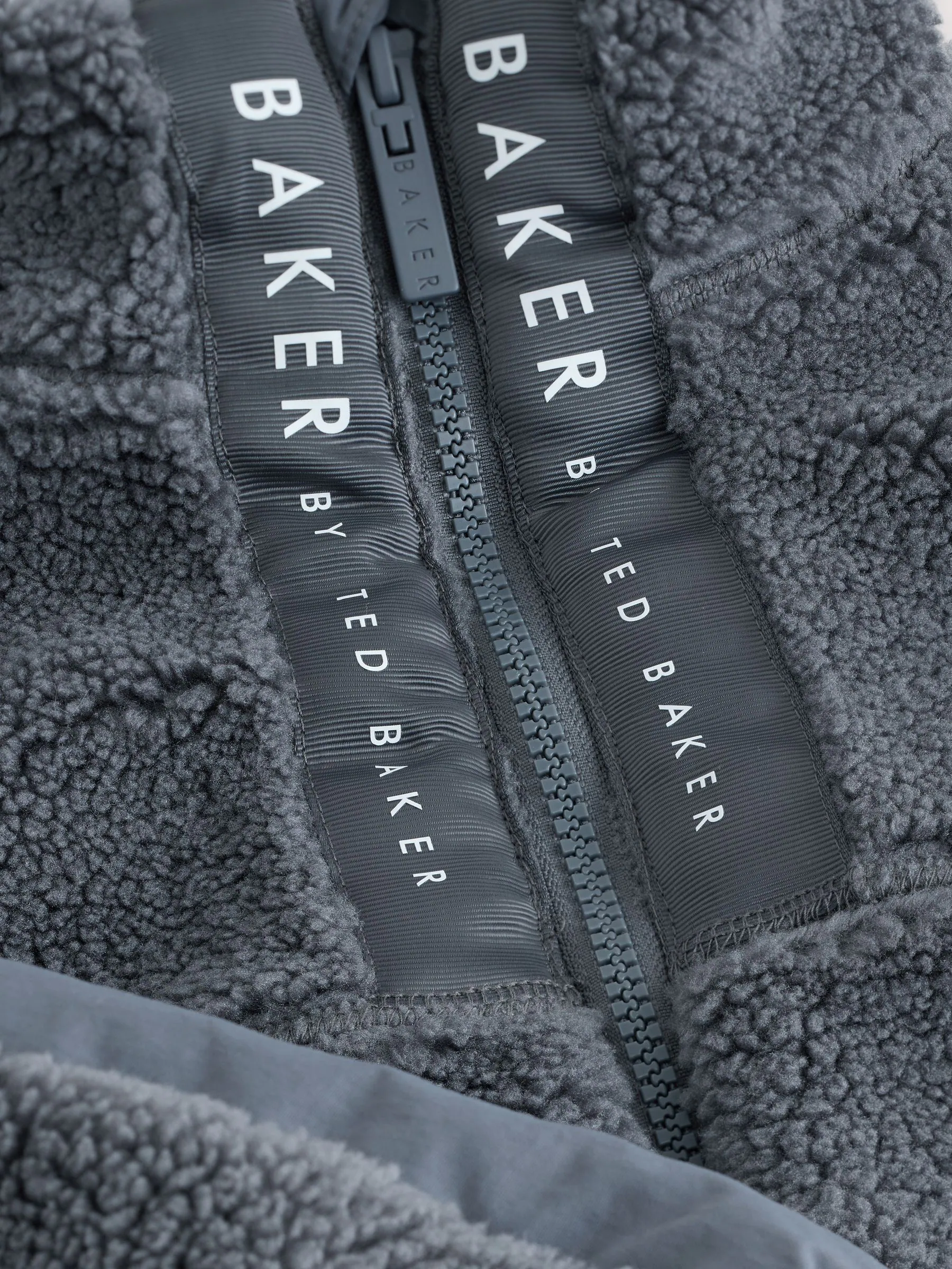 Baker by Ted Baker grijze borg fleece met ritssluiting