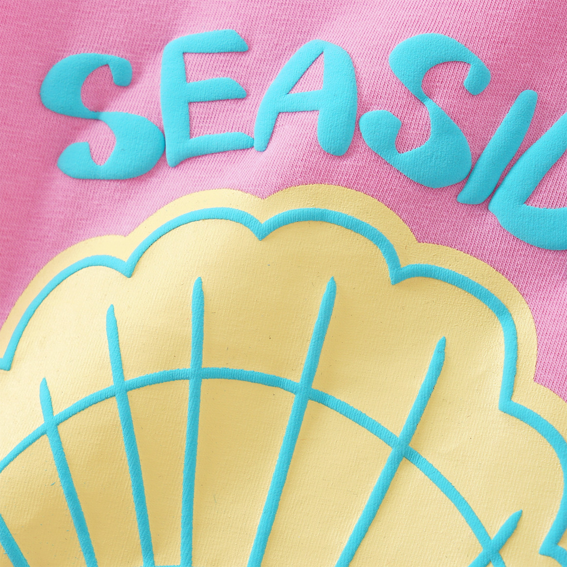 Yigga Mädchen T-Shirt mit Puff-Print rosa