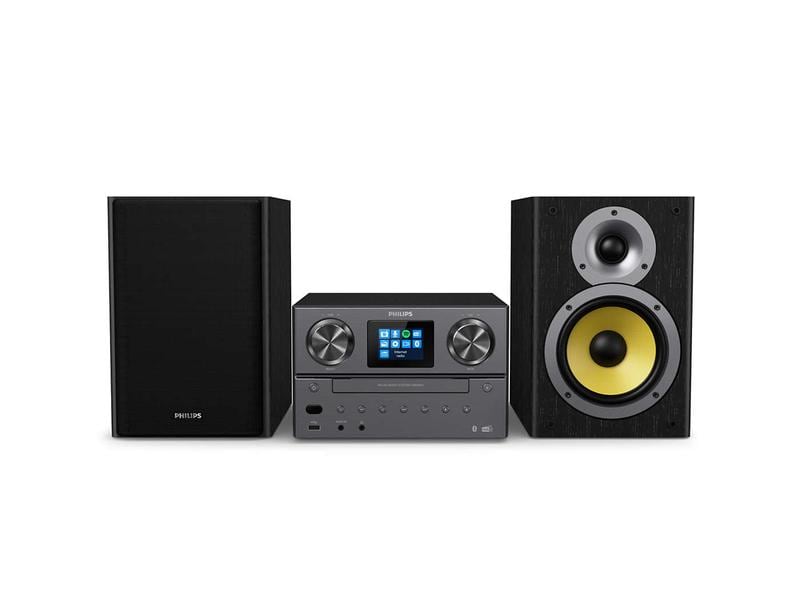 Philips Micro-HiFi Anlage TAM8905/10 Schwarz Mini Stereoanlage mit Bluetooth, CD-Player, DAB -/Internetradio, 3.5 mm Klinke und USB