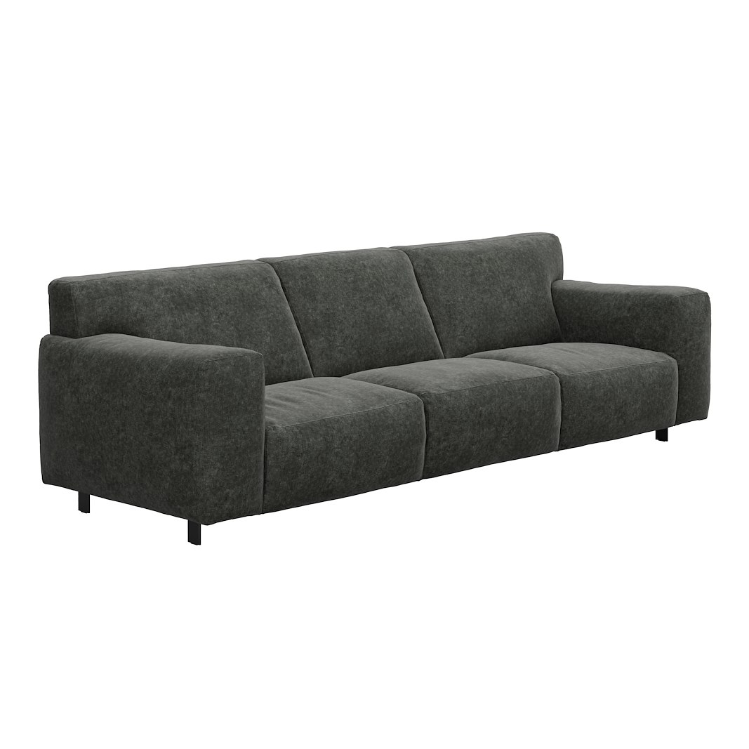 Vesta 4-seter I Tekstil Eros Antracit, standardsøm, sort metallben 10 cm, Comfort CM