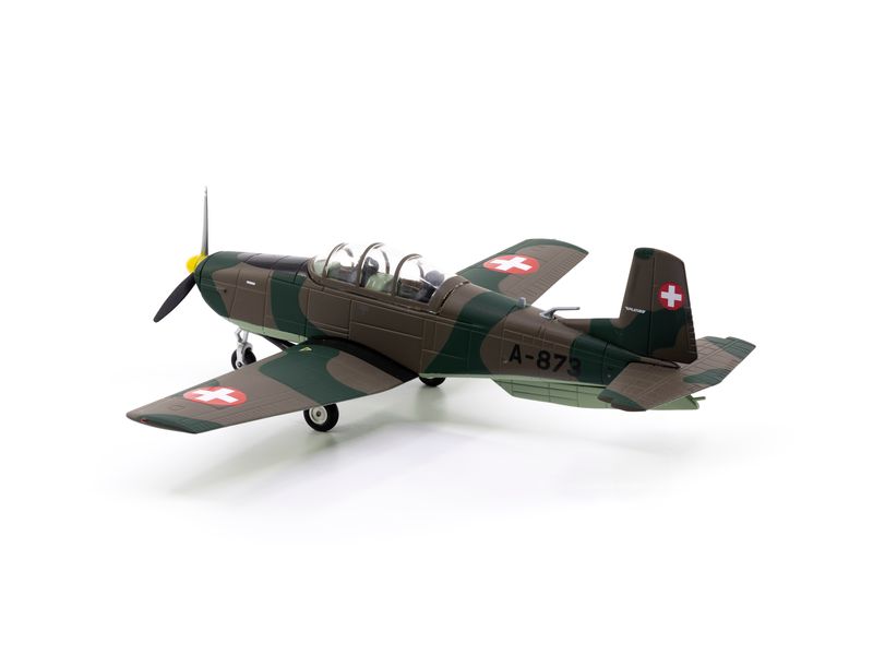 ACE Pilatus P-3 A-873 inkl. Chromständer 1:72 Massstabsmodell Metallflugzeug mit Display-Ständer