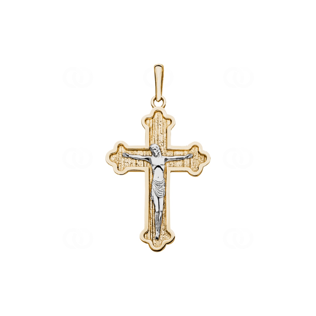 Anhänger 750/18 K Gelbgold Kreuz mit Jesus 37 x 24mm
