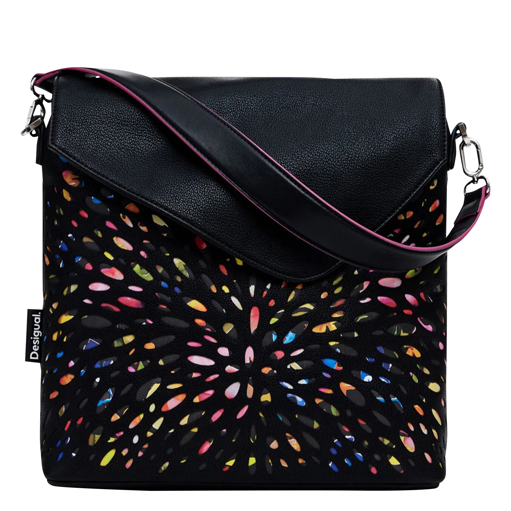 Mini sac à dos perforé effet cuir | Noir
