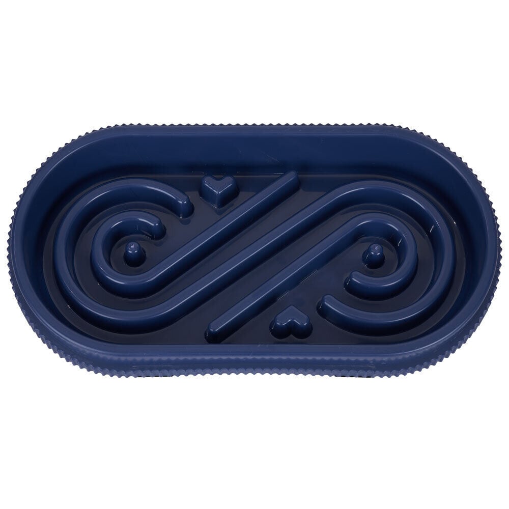 Double gamelle pour chien 2-en-1 anti glouton inox 31,5x16,5xH9,3cm