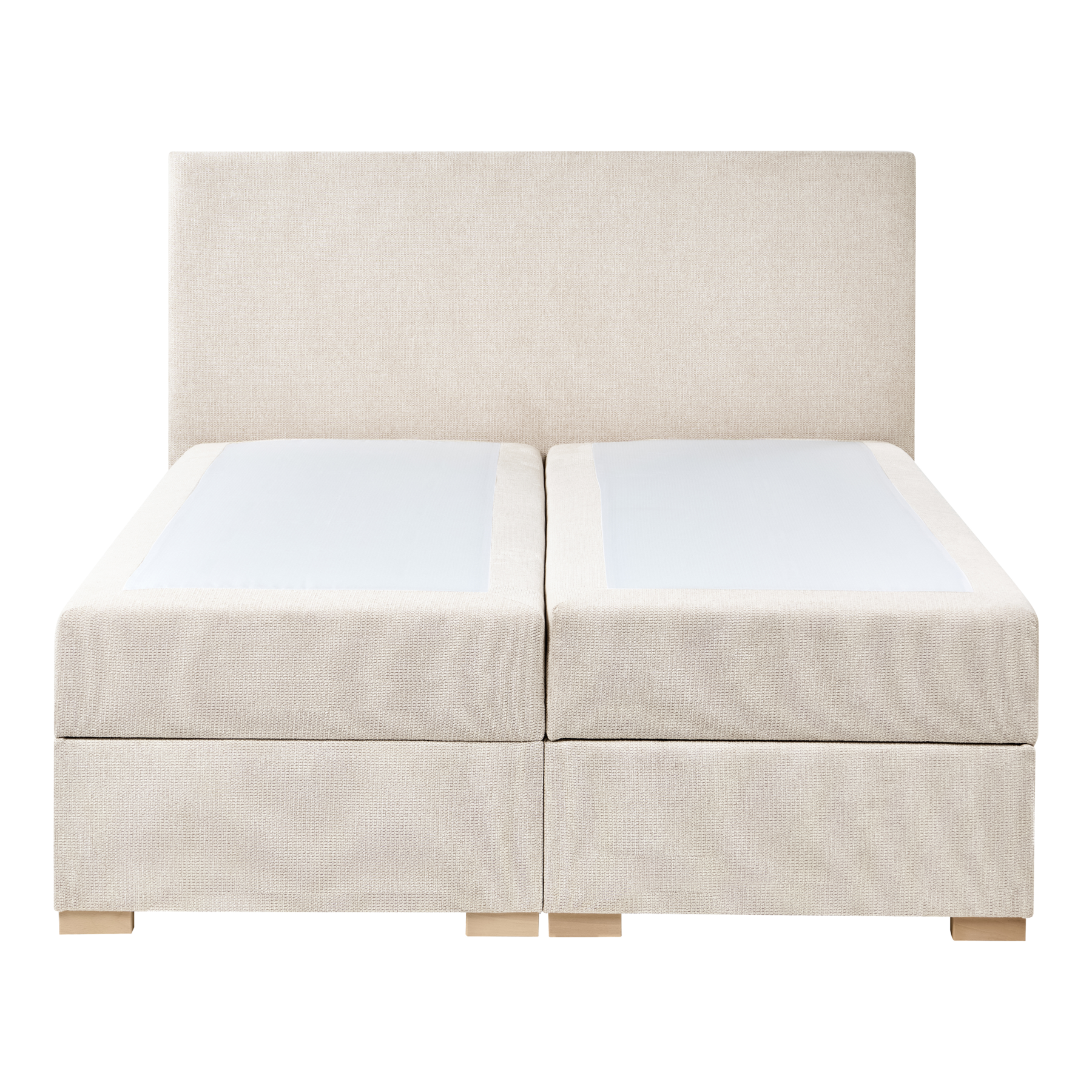 Beliani - MAJOR - Boxspring - Lichtbeige - 140 x 200 cm - Stof