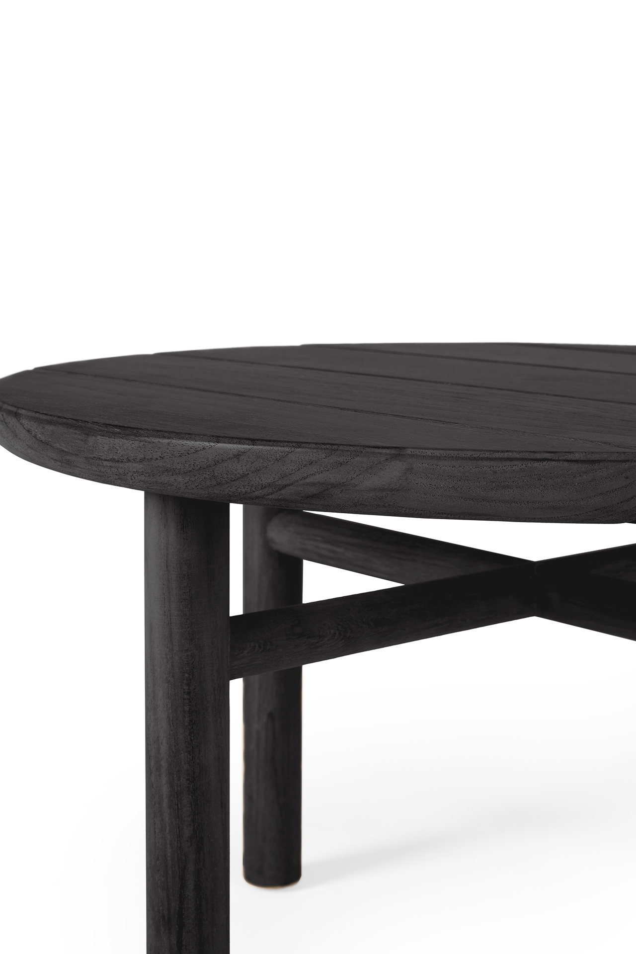 Teak Quatro bijzettafel - 59cm - zwart