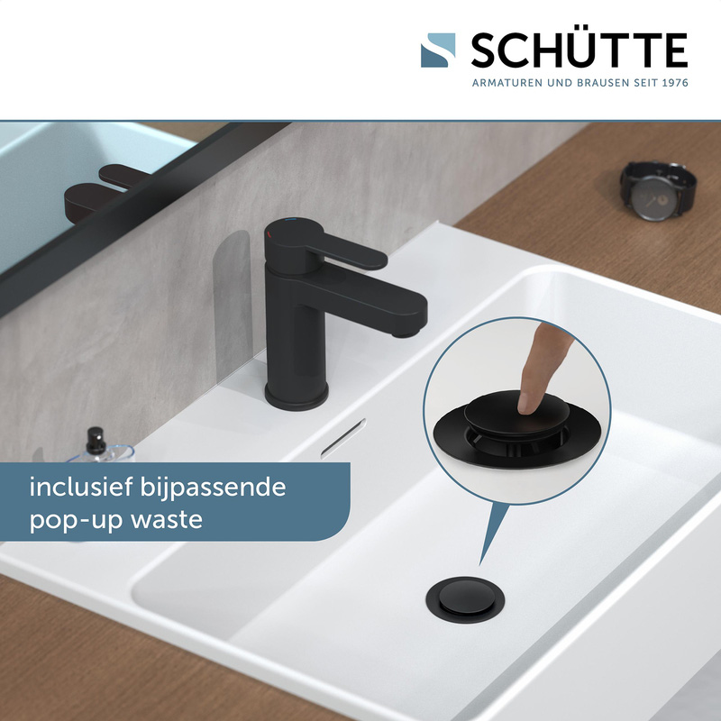 Schütte Elephant wastafelkraan mat zwart