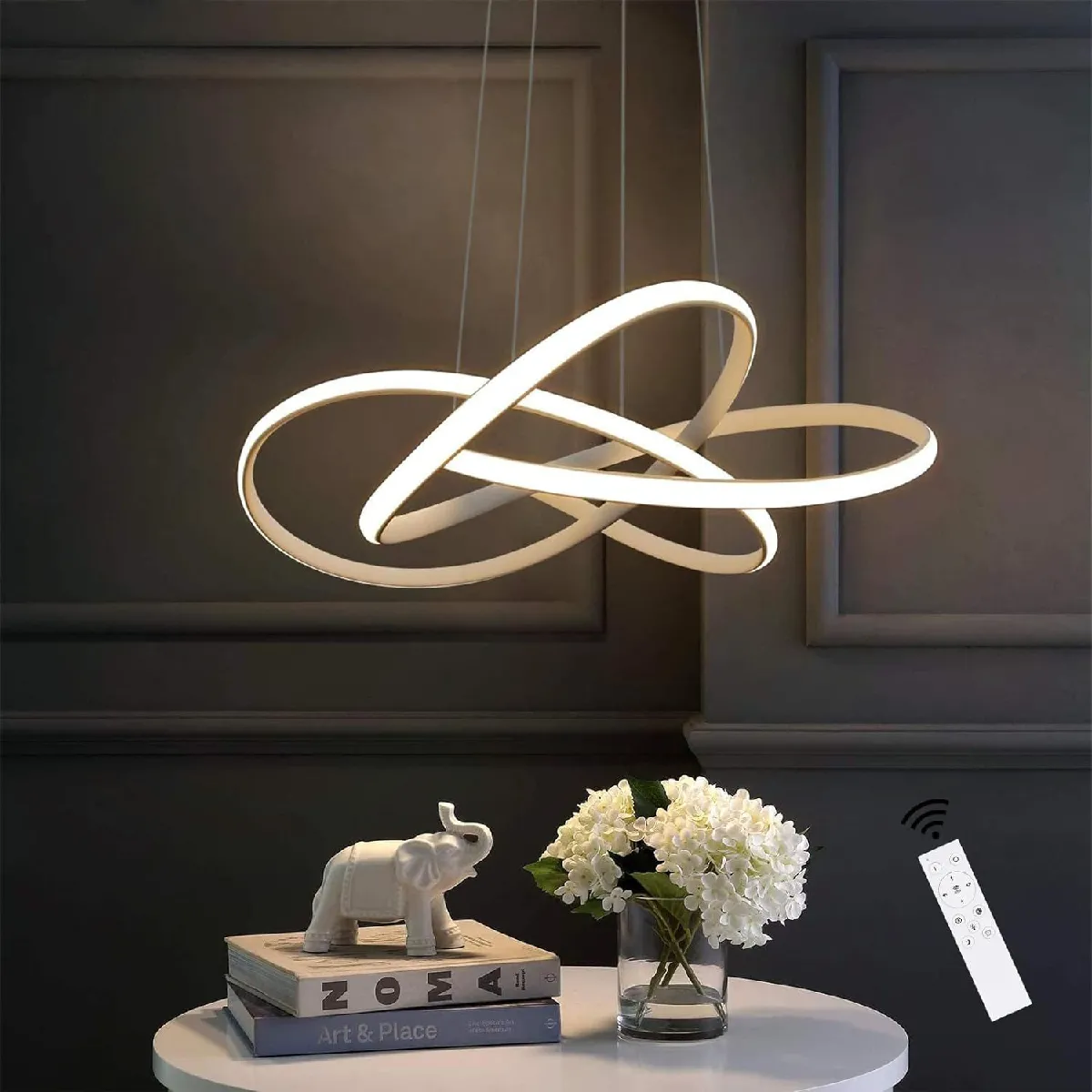 NETTLIFE - Suspension LED anneaux blancs
