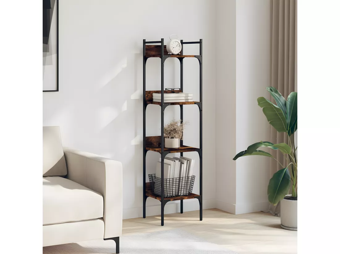 Bibliothèque à 4 niveaux chêne 35x30x138,5 cm bois d'ingénierie