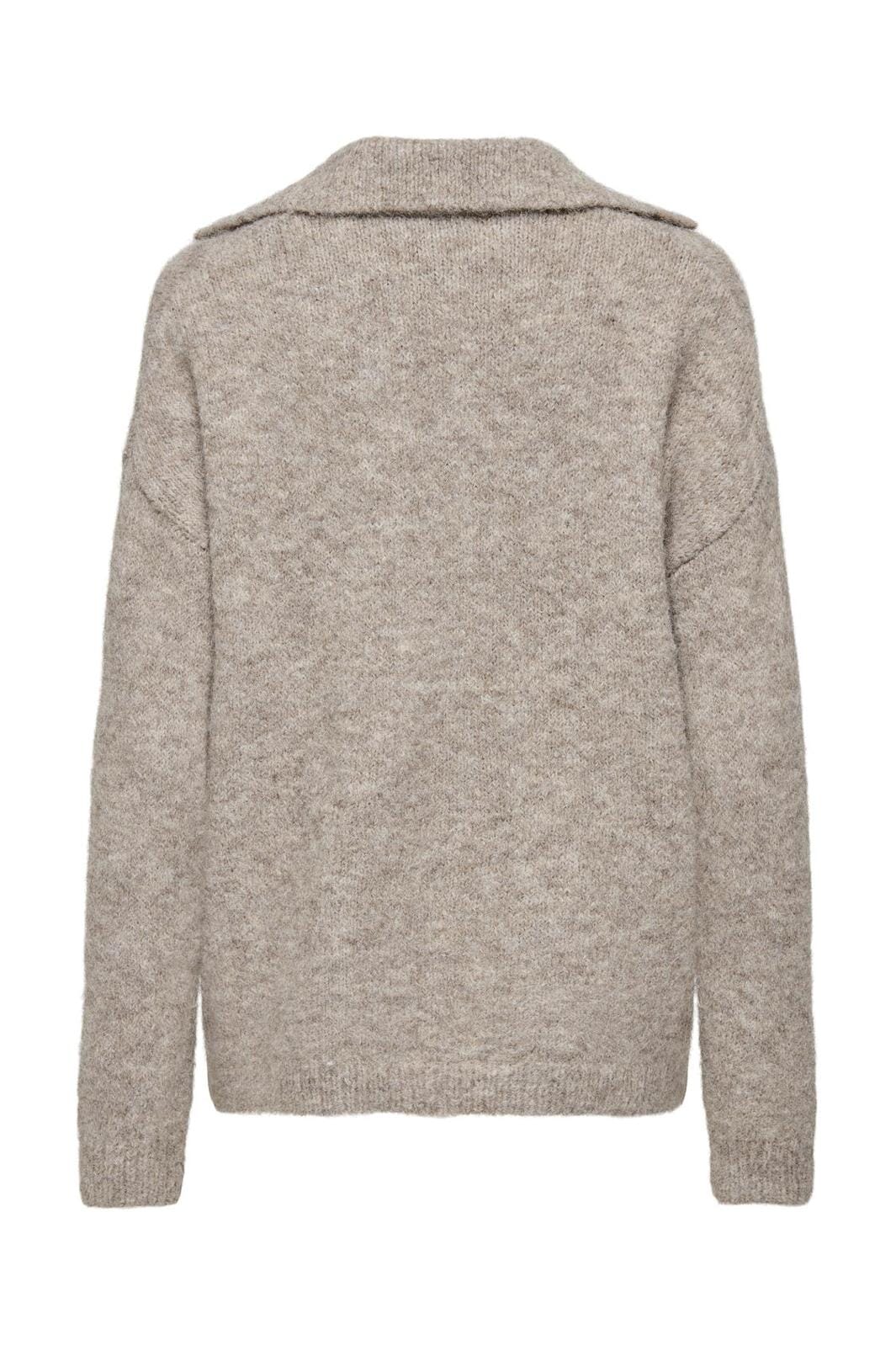 Only Onlmaggie Life Ls Split Neck Cc Knt 4506175 malt ball melange