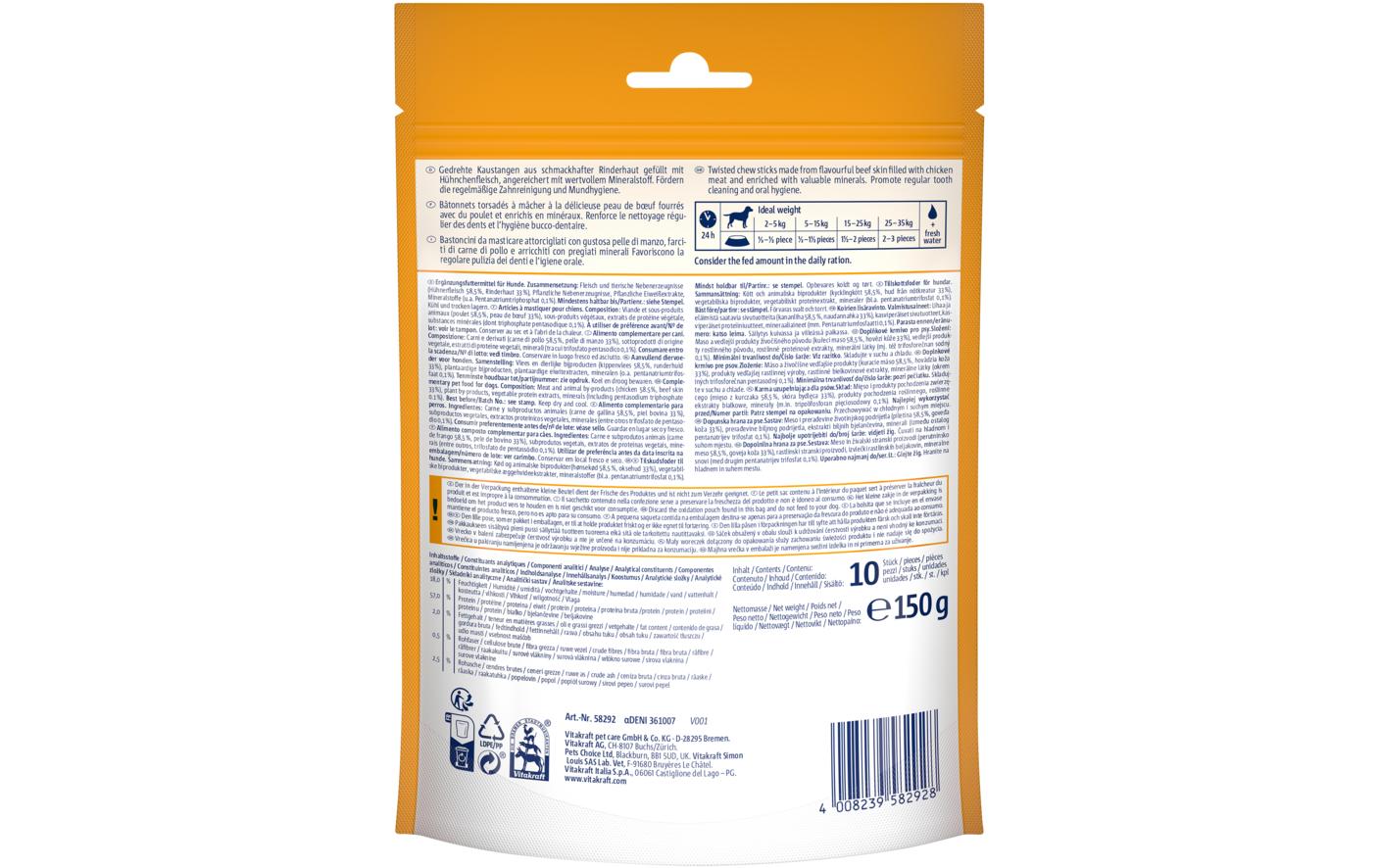 Leckerli Dental Chews Twister S, 150 gSnack für Hunde