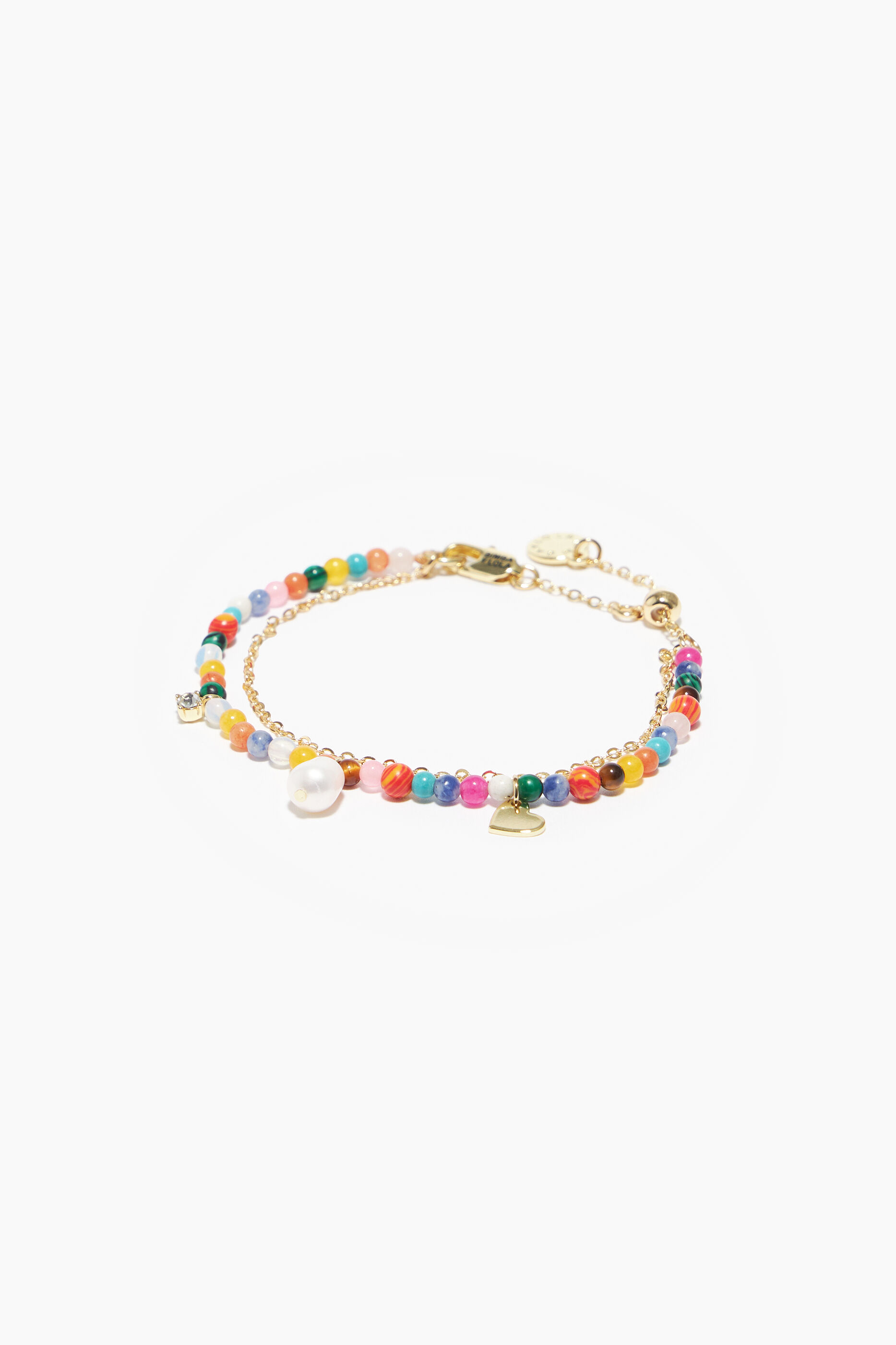 Pulseira de pedras naturais, corrente multicolorida