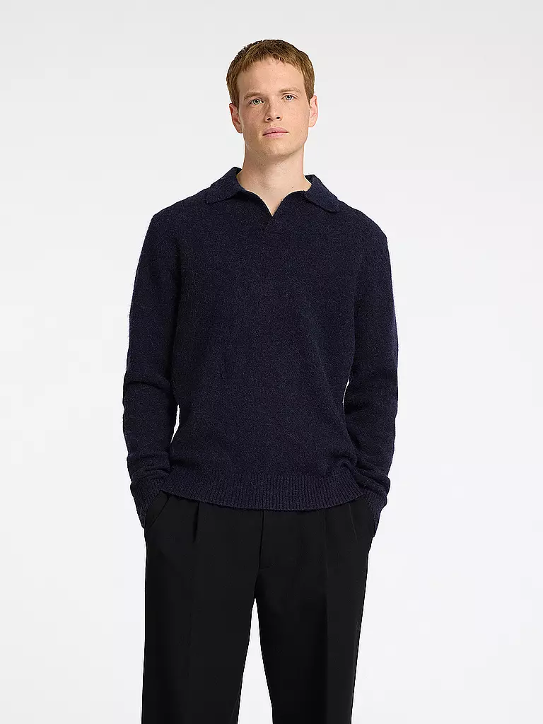 SELECTED Polo-Pullover SLHRAI blau