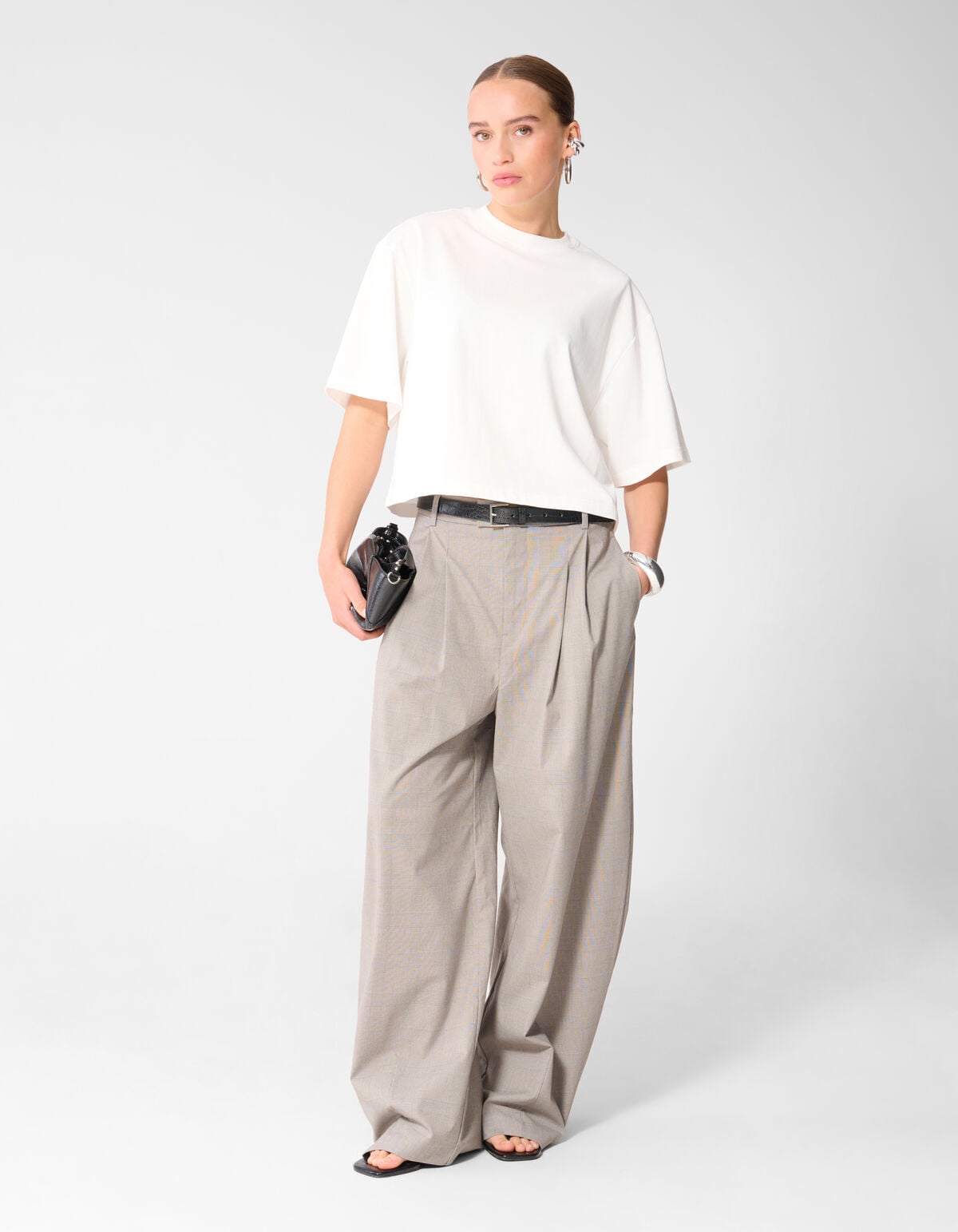 Big Shoulder T-shirt Wit