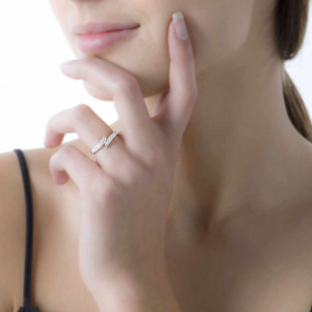 Bague Shahida Or Blanc Diamant