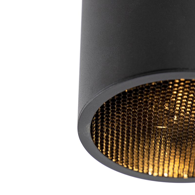 Design opbouwspot zwart GU10 111mm - Impact Honey