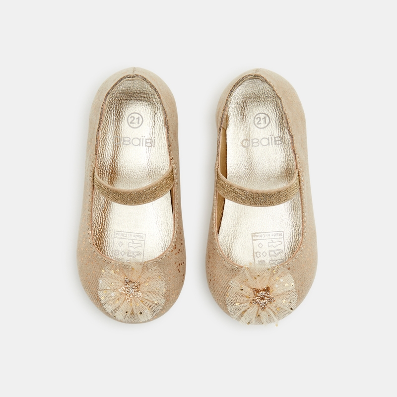Ballerines chic à élastique jaunes bébé fille