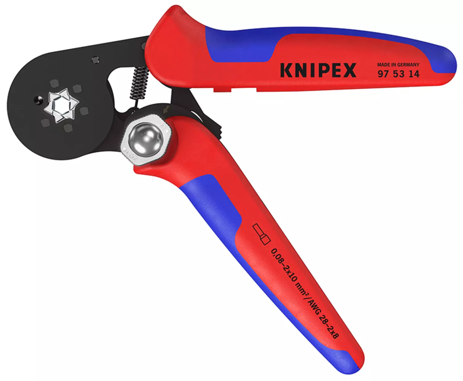Knipex 975314 Zelfinstellende krimptang voor adereindhulzen met zij-invoering - 180mm