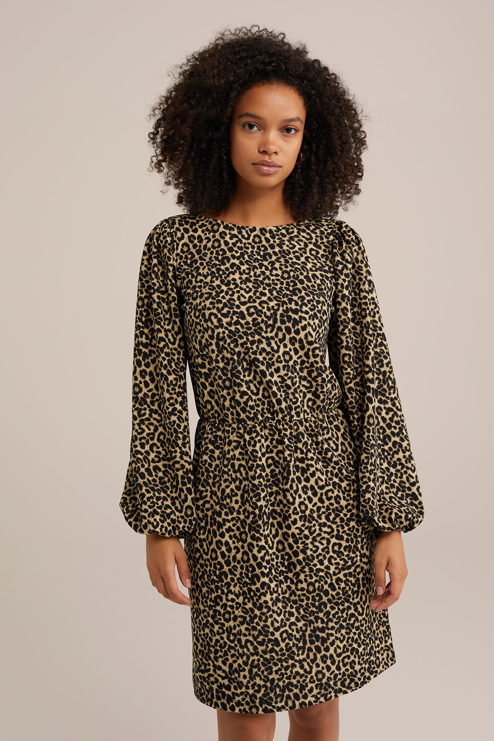 jurk met dessin WE Fashion Felgeel