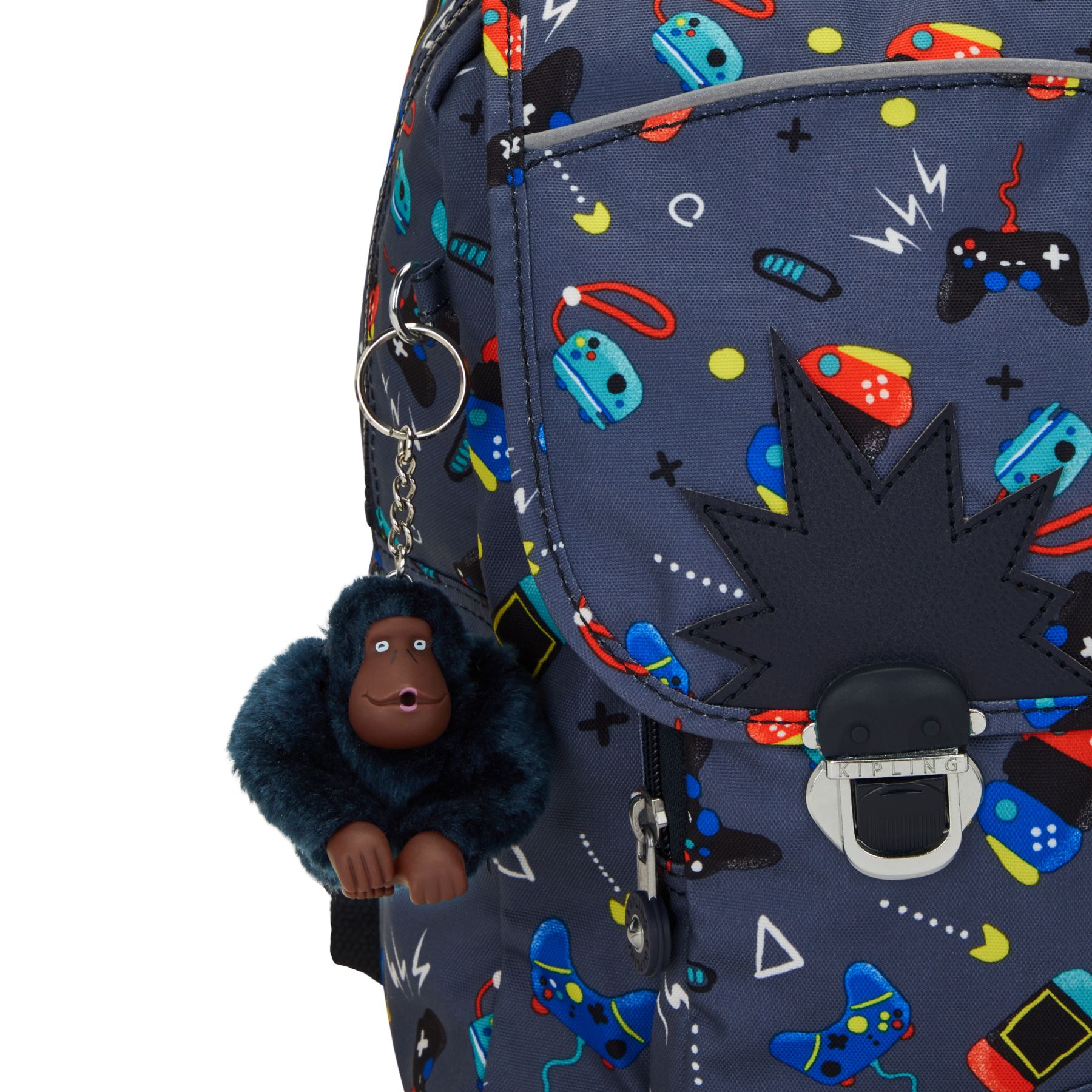 INIKO Sac D’école Medium avec Bretelles Rembourrées - Gaming Grey