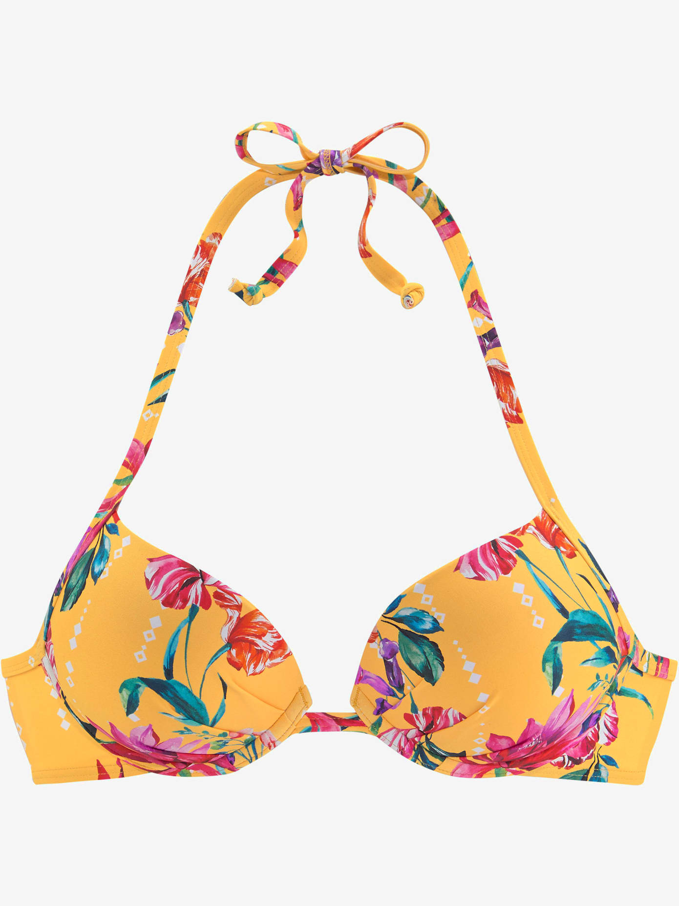 Haut de bikini push-up imprimé floral moderne