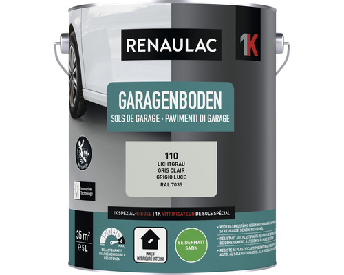 RENAULAC Garageverf, zijdeglans lichtgrijs, 5 l