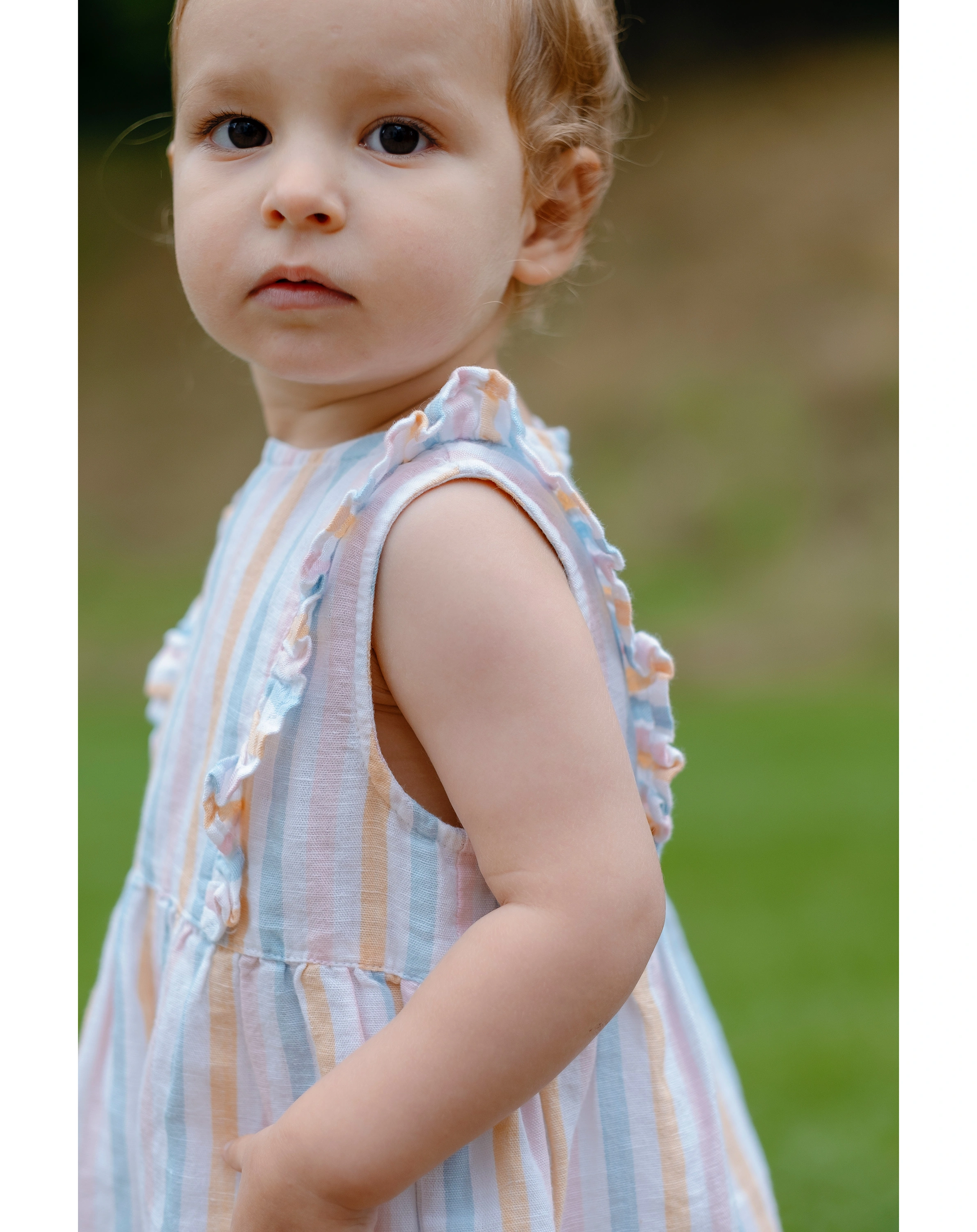 Kleid DINALI gestreift in white