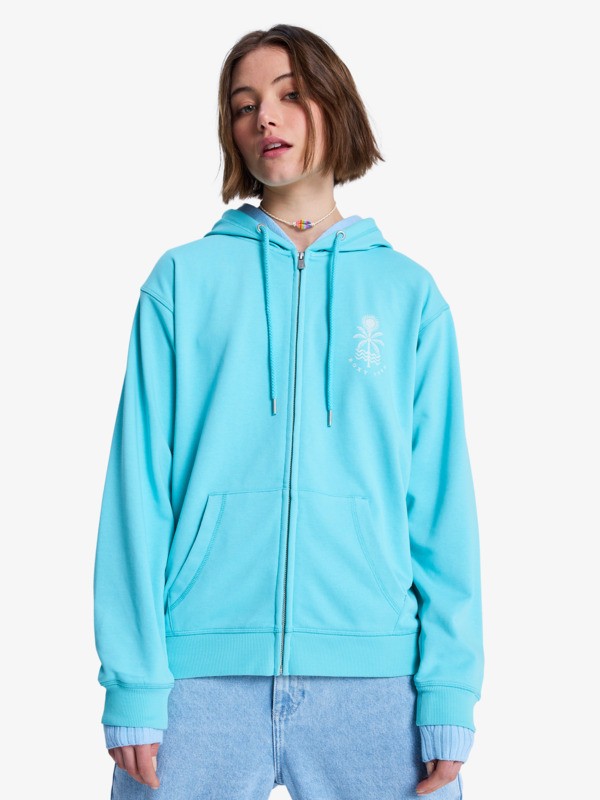 Surf Stoked Zip Terry Sweat à capuche zippé Bleu Femme