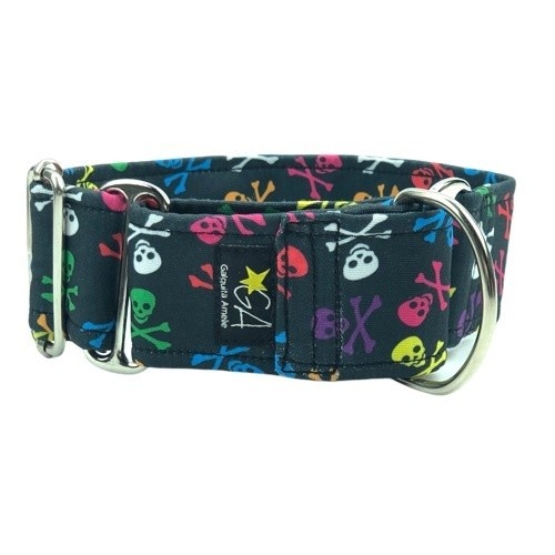 Coleira para cães Galguita Amelie Martingale Skulls Multicolor