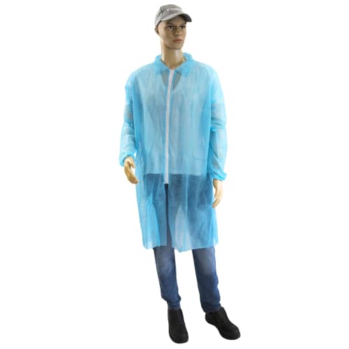 Blouse PLP 25g/m² à zip élastiques poignets bleu clair