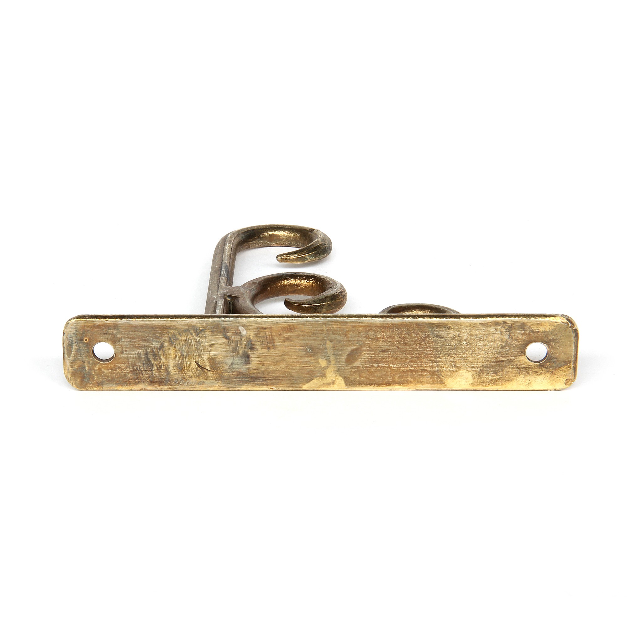 Wandhaken, antik messing-finish, T 10 cm, B 2 cm, H 13 cm von fischer's lagerhaus