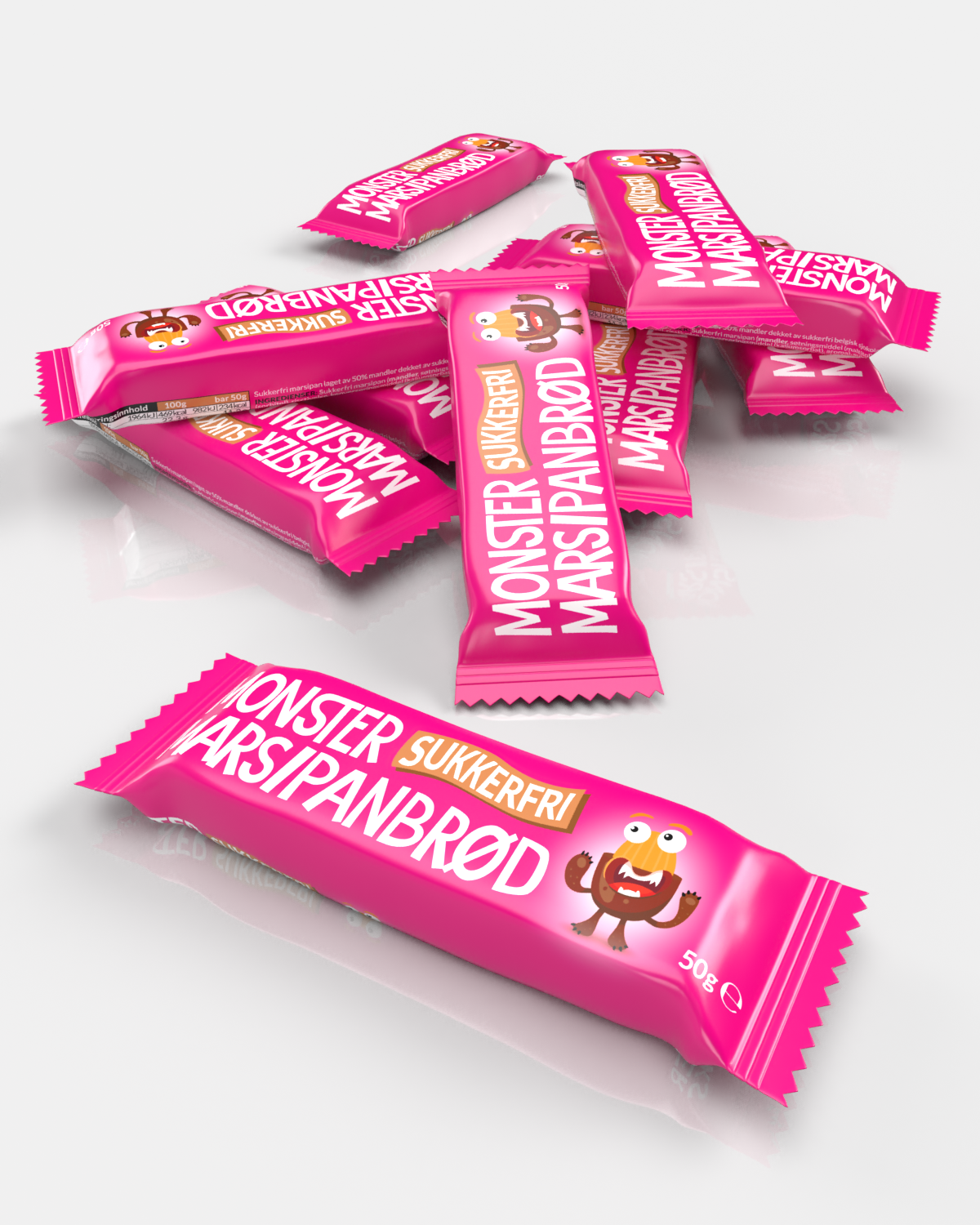 Monster Marsipanbrød - uten tilsatt sukker 12x50g