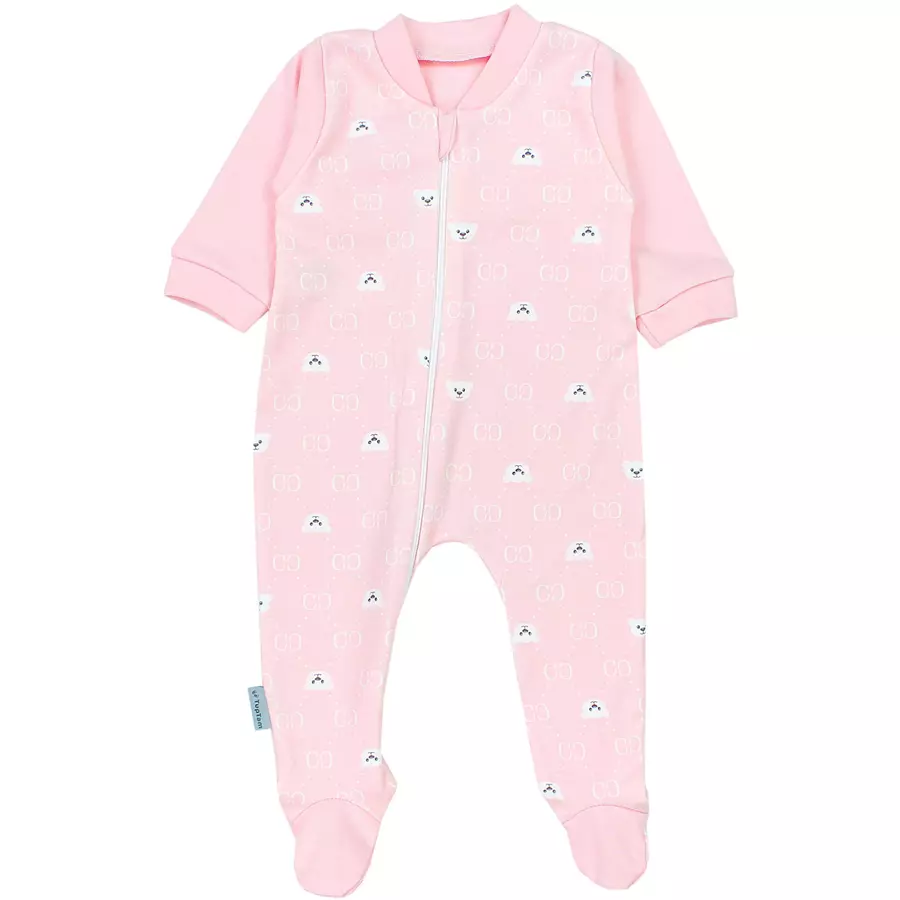 TupTam Baby Unisex Schlafstrampler mit Fuß 3er Pack blau Modell 1