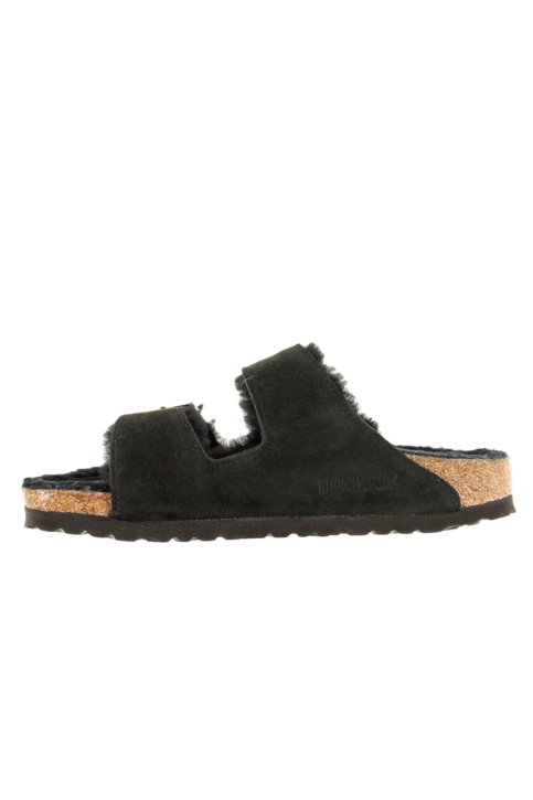 Sandales - nu-pieds birkenstock arizona shearling leve narrow 00049 -black