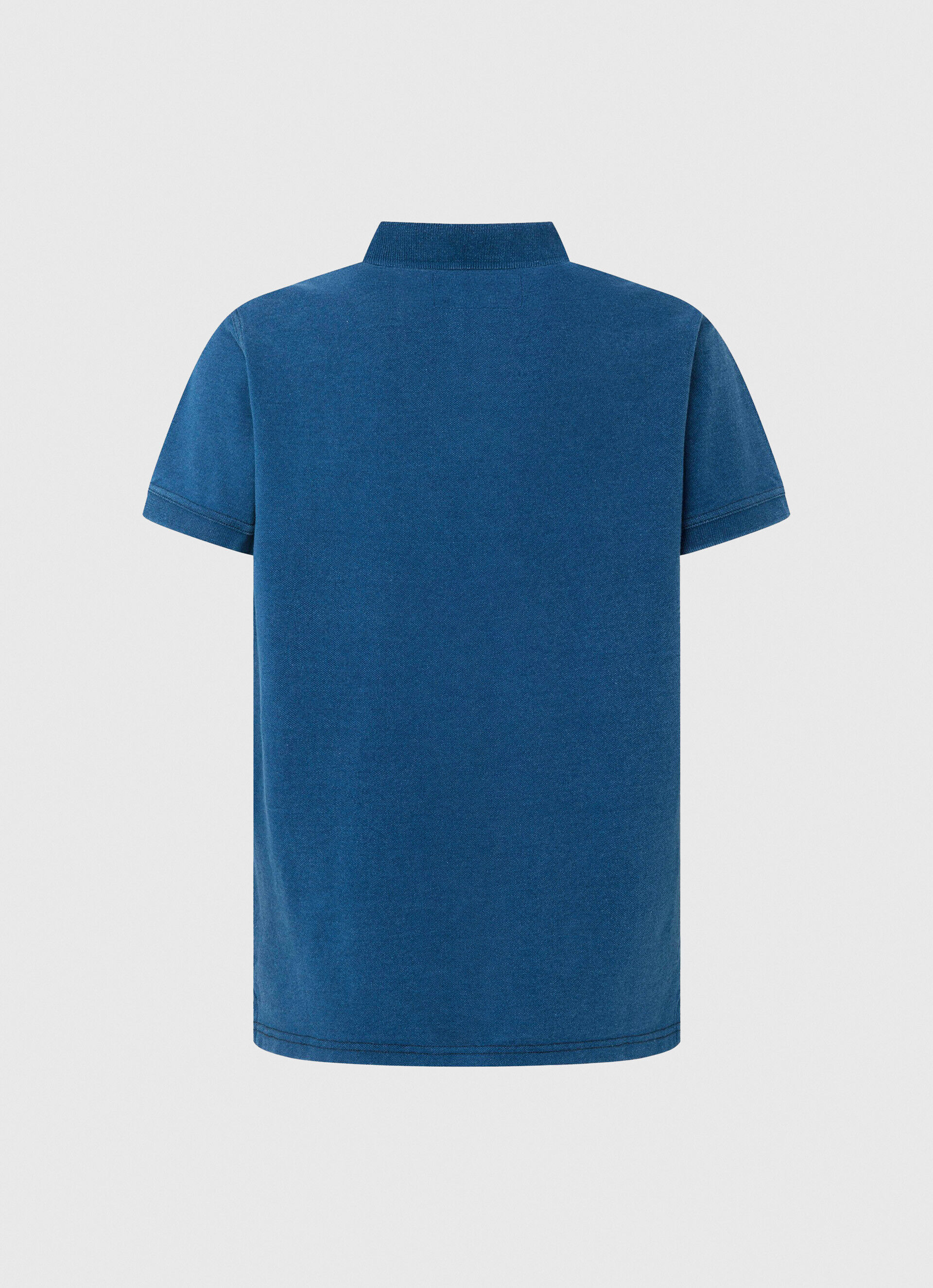 Camisa polo de algodão com efeito vertiginoso - azul índigo
