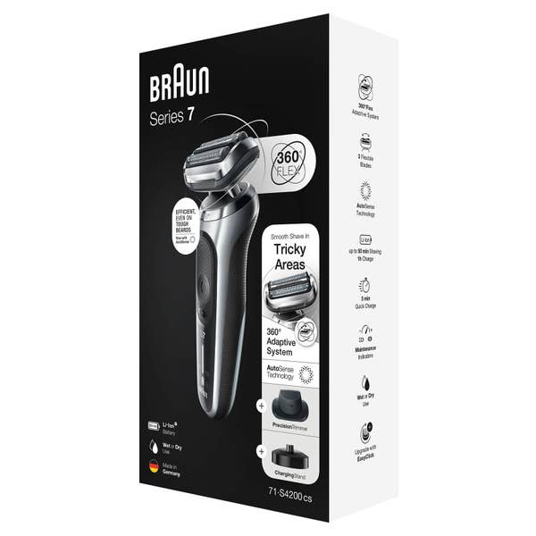 Braun Series 7 71-S4200cs Elektrorasierer mit Präzisionstrimmer, Ladestation