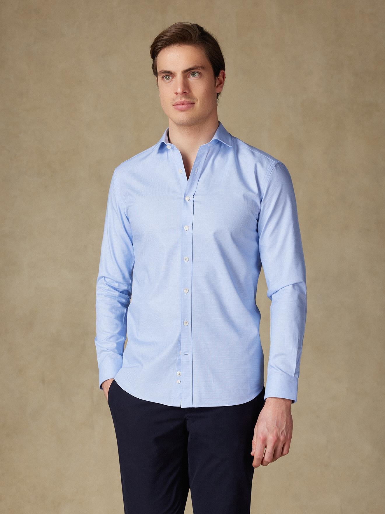 Chemise cintrée Conan texturée ciel