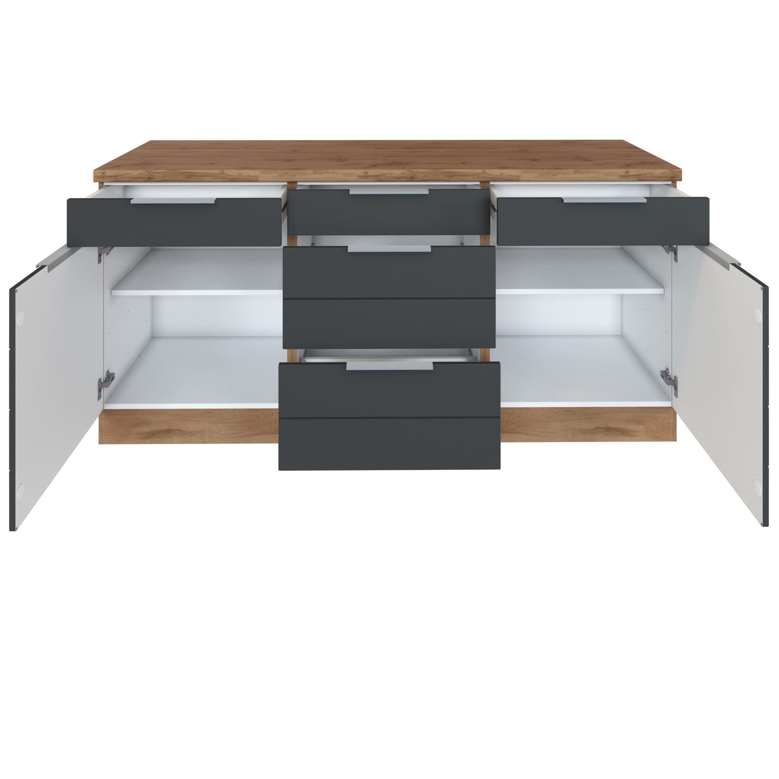 Unterschrank FLORENZ - Wotaneiche-grau matt - 180 cm