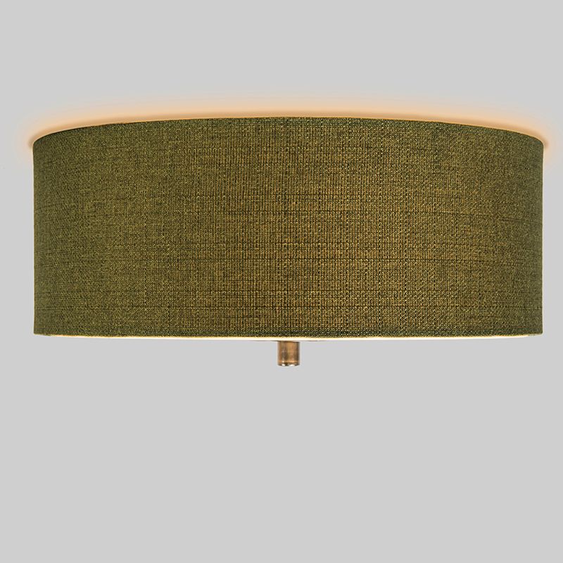 Landelijke plafondlamp groen 30 cm - Drum Jute